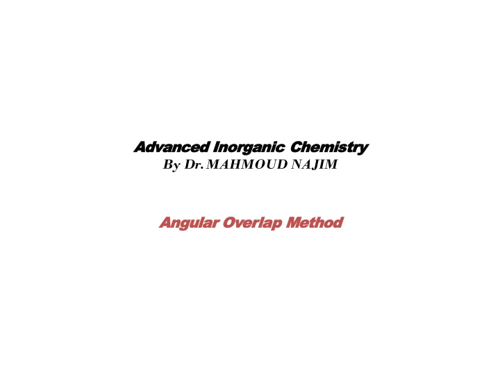 advanced advanced inorganic inorganic chemistry