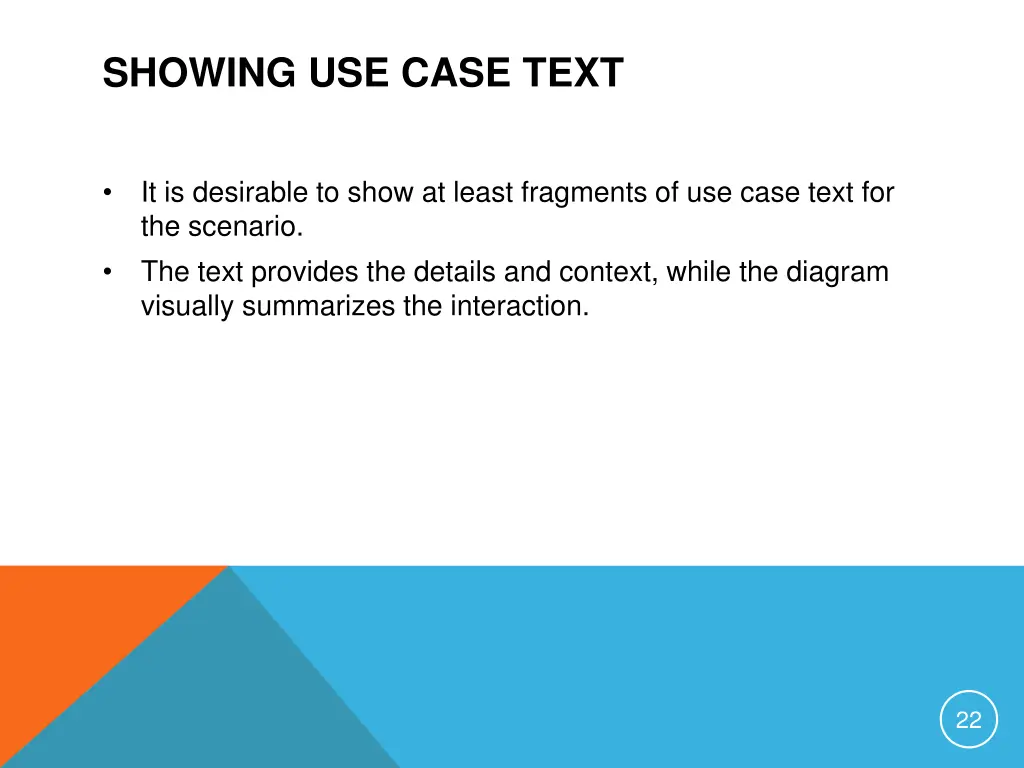 showing use case text