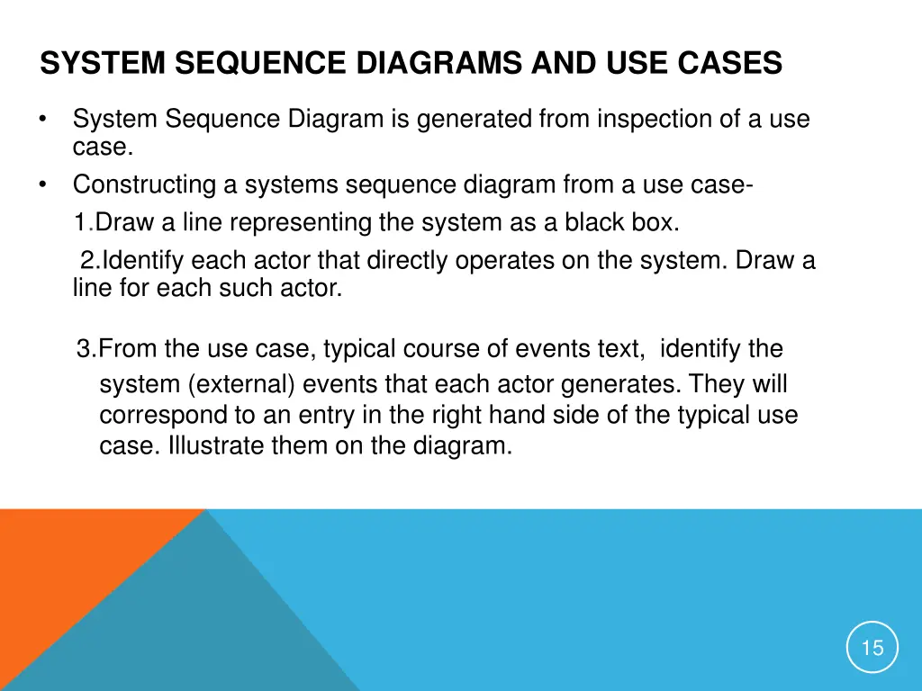 system sequence diagrams and use cases