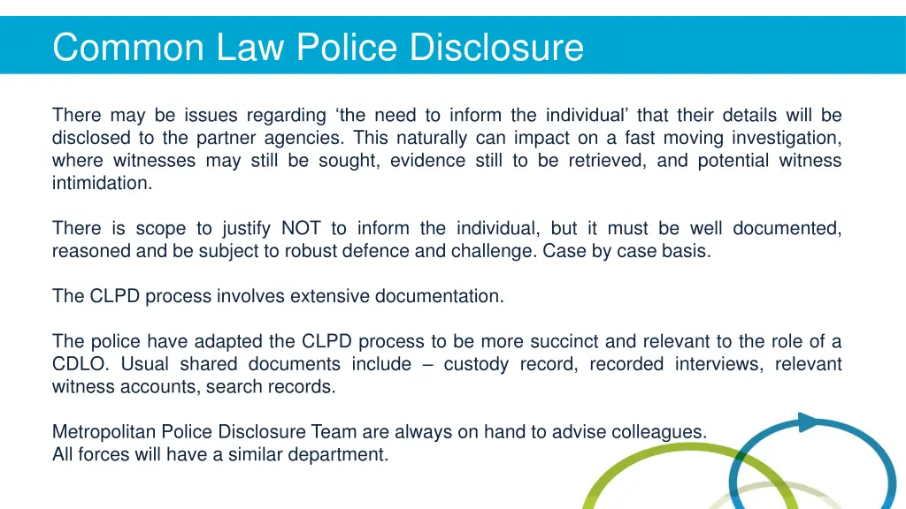 common law police disclosure 1