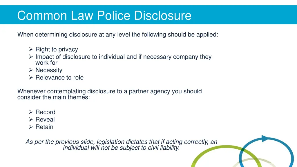 common law police disclosure