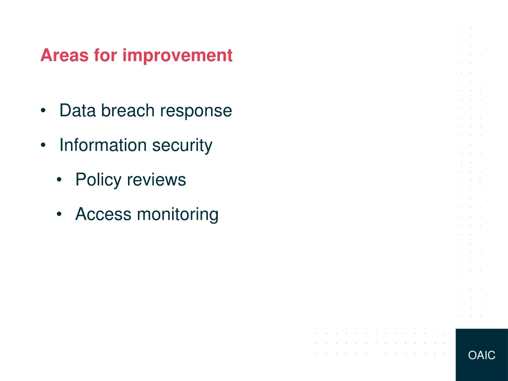 areas for improvement 1