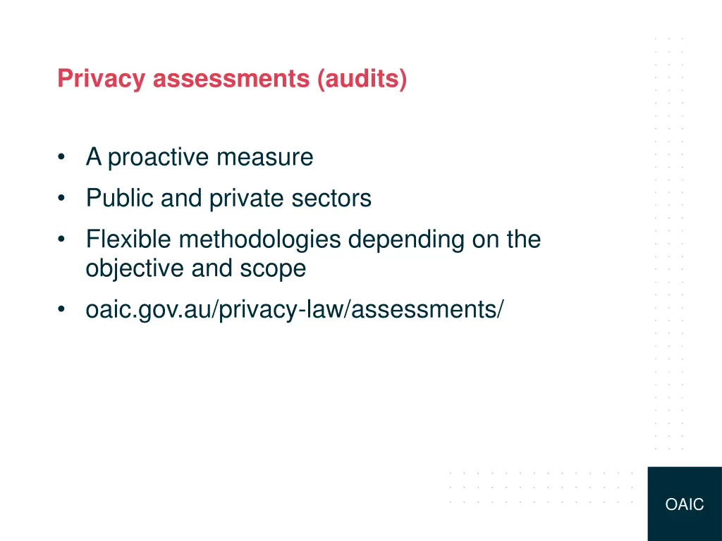 privacy assessments audits