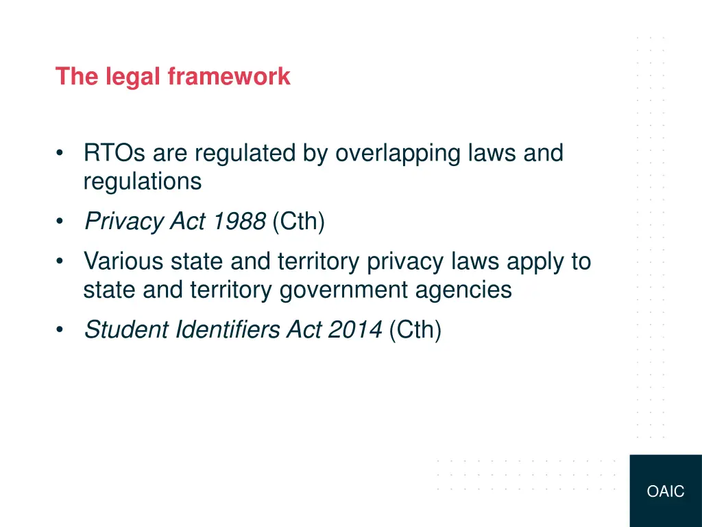 the legal framework