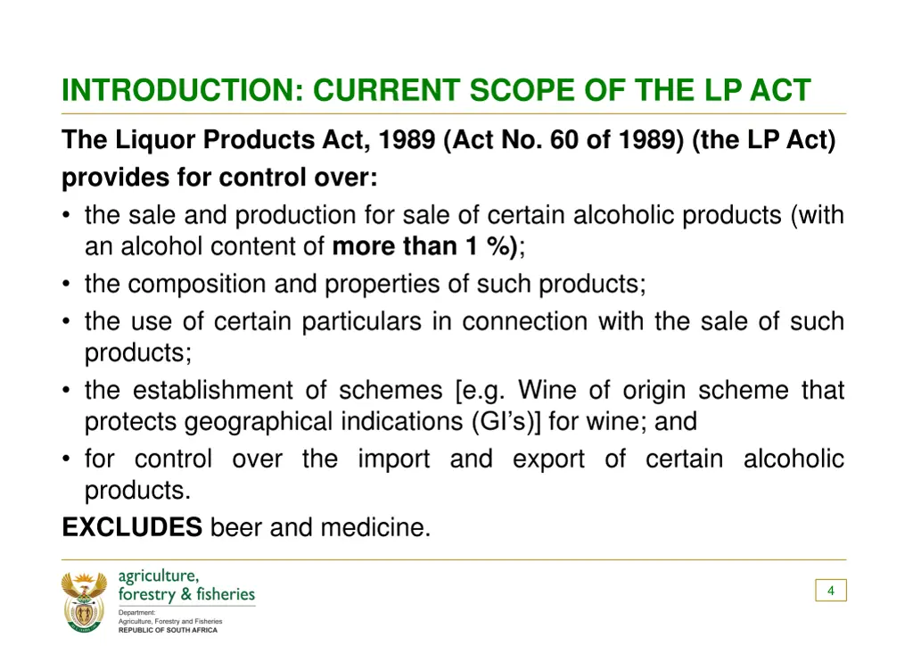 introduction current scope of the lp act