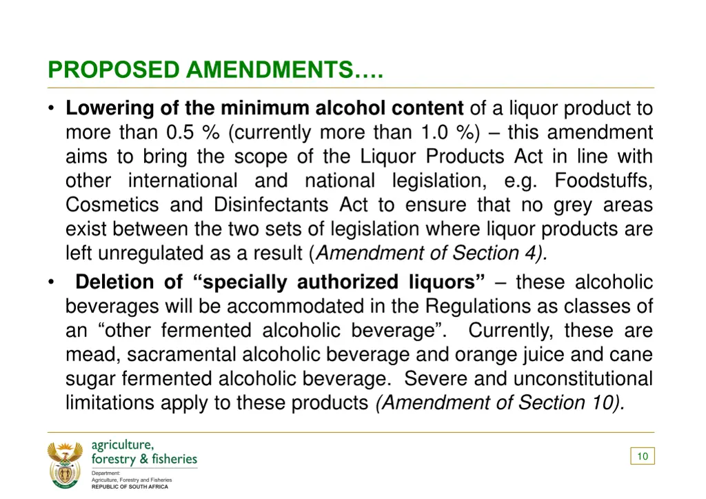 proposed amendments