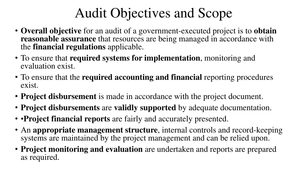 audit objectives and scope