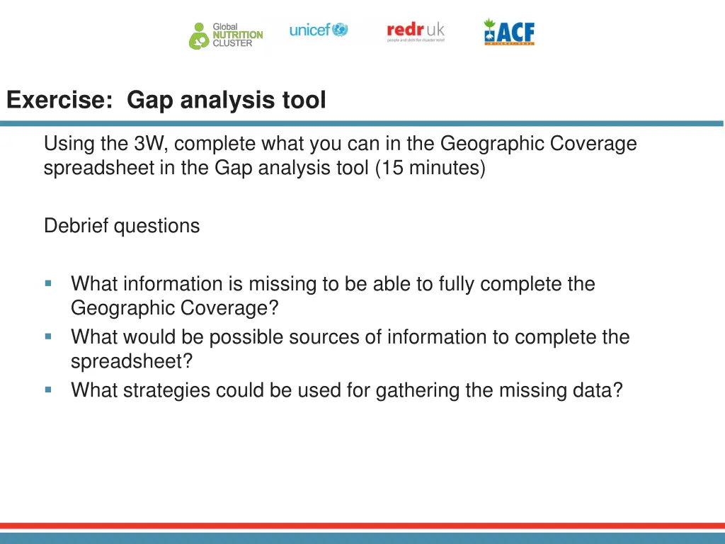 exercise gap analysis tool