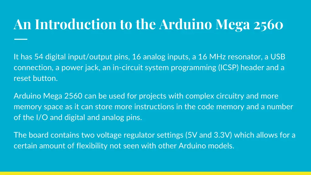 an introduction to the arduino mega 2560