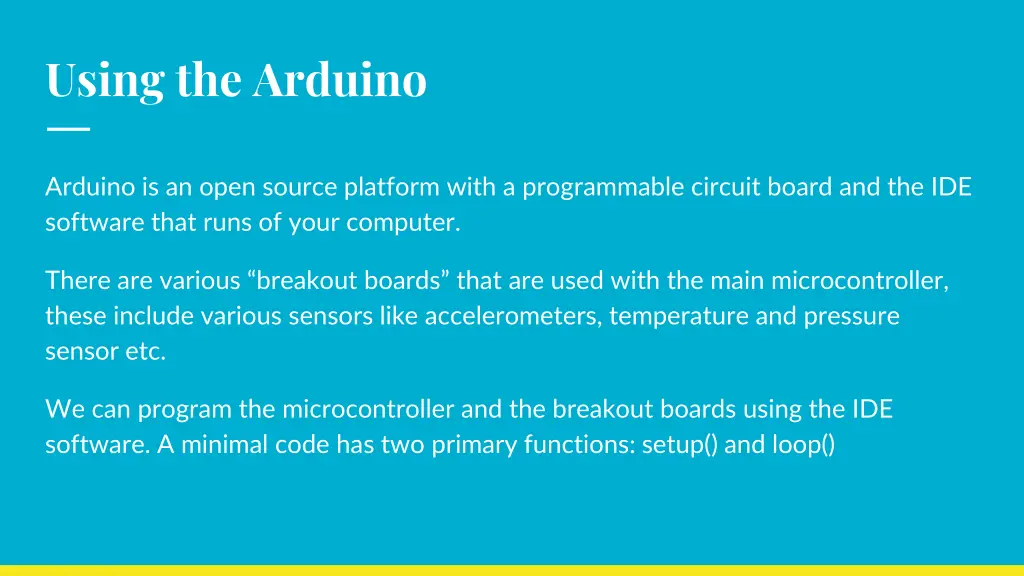 using the arduino