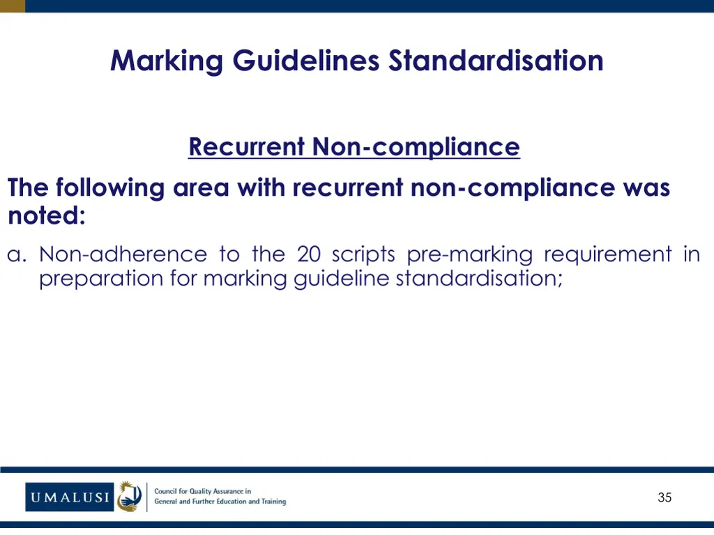 marking guidelines standardisation 2