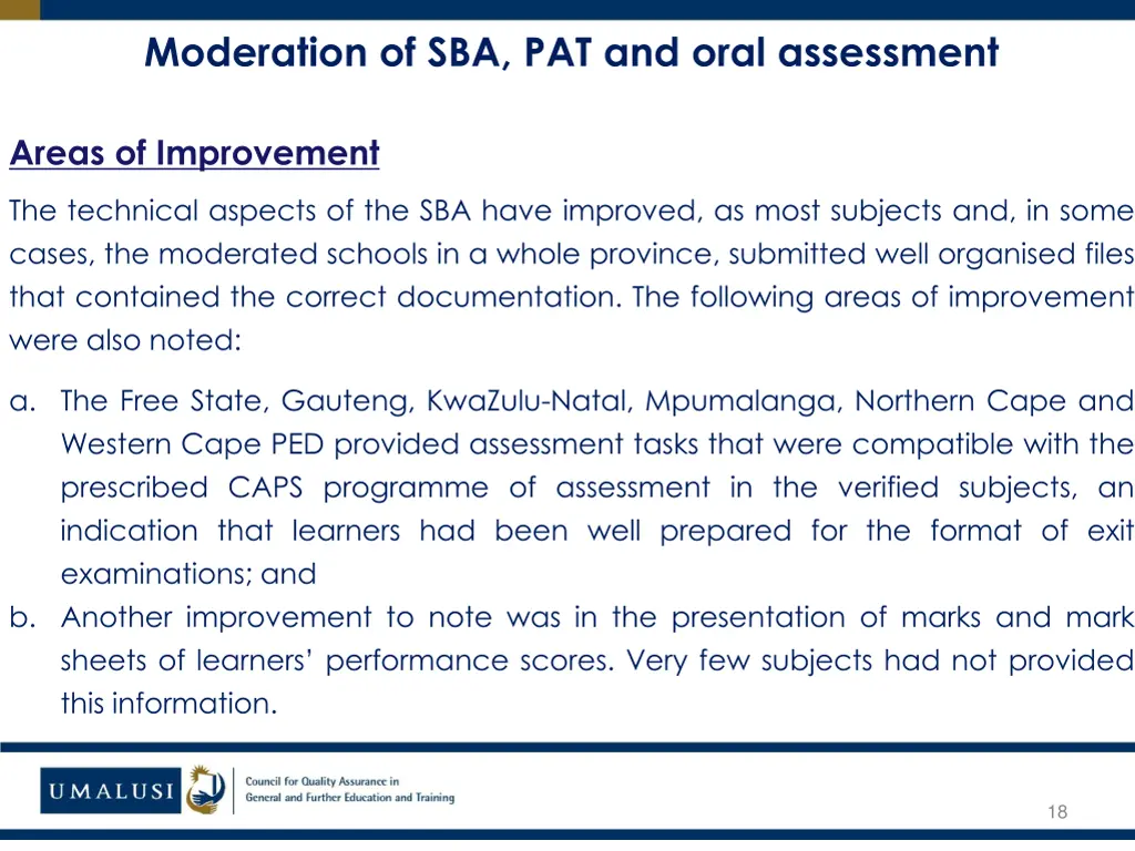 moderation of sba pat and oral assessment 1