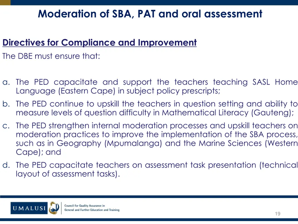 moderation of sba pat and oral assessment 2