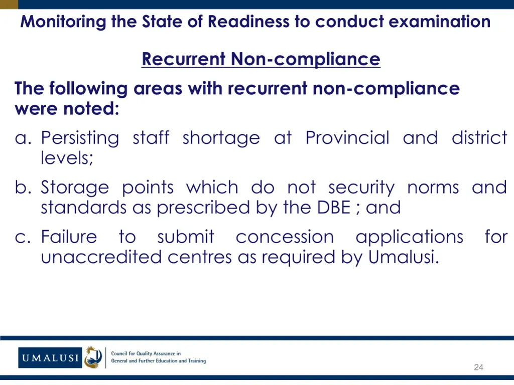 monitoring the state of readiness to conduct 1