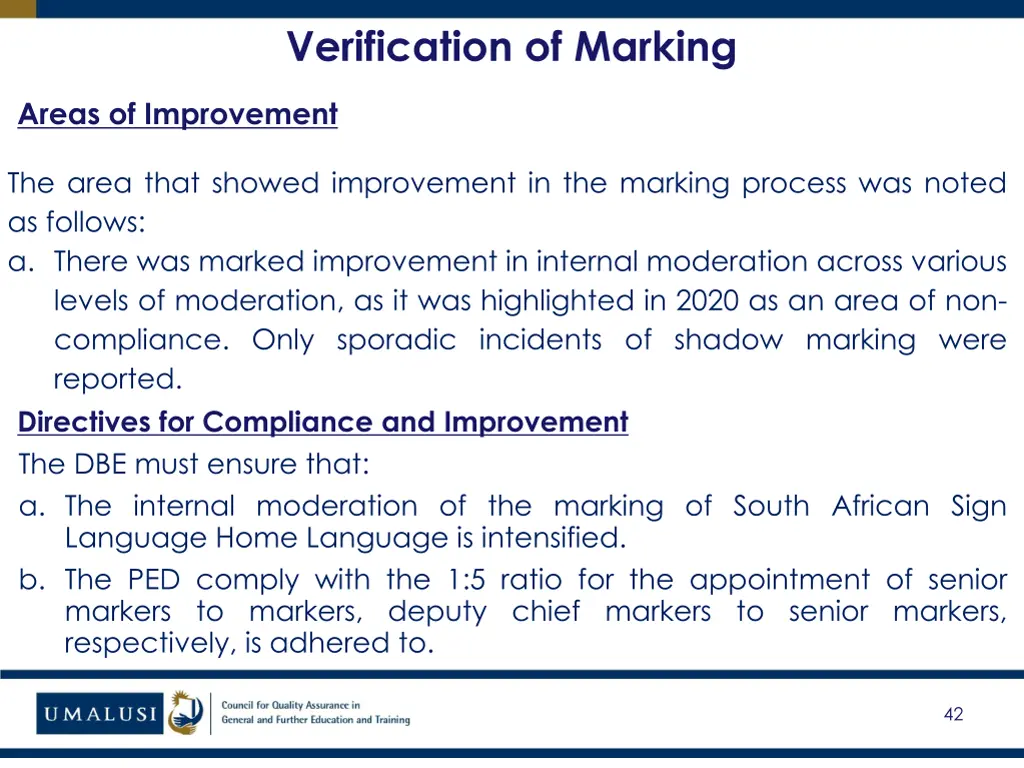 verification of marking 1