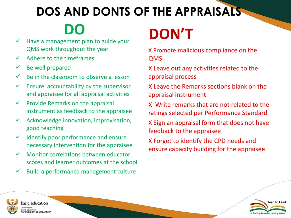 dos and donts of the appraisals do have