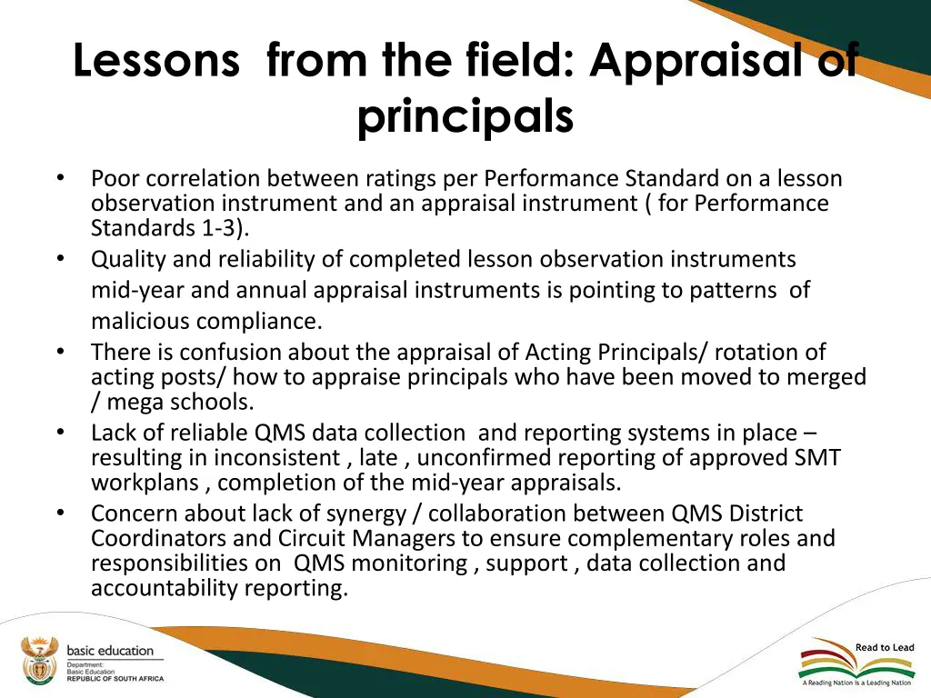 lessons from the field appraisal of principals 1