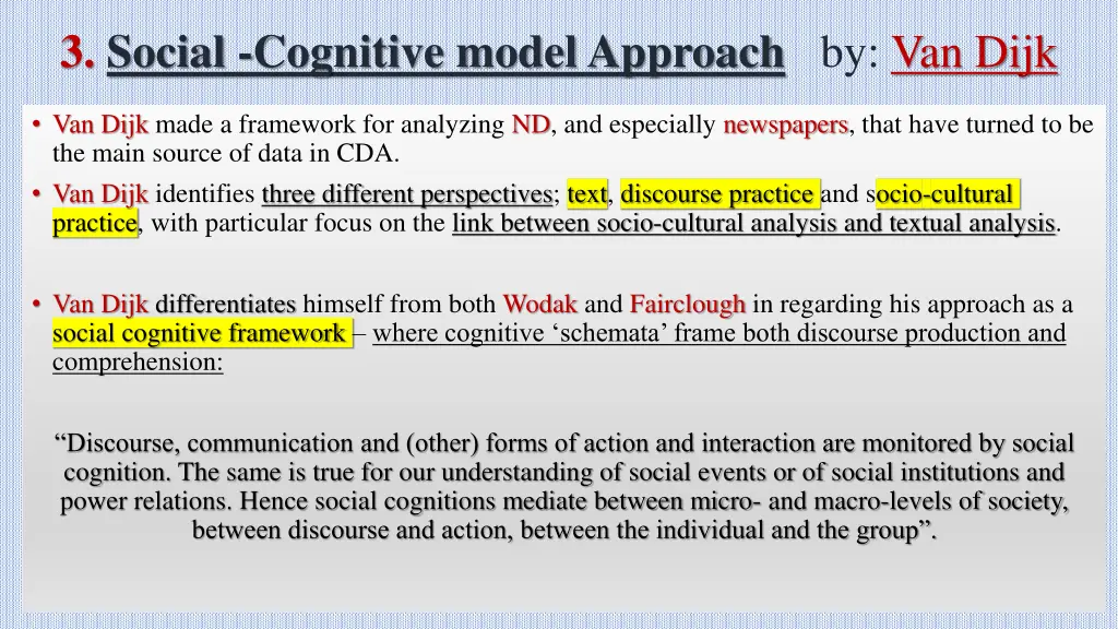 3 social cognitive model approach by van dijk