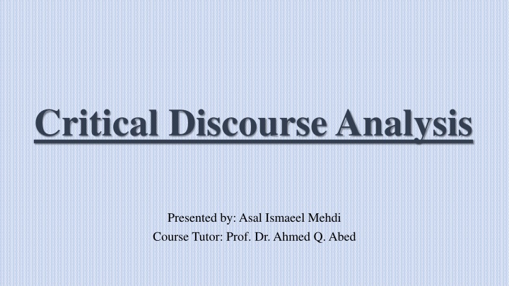 critical discourse analysis