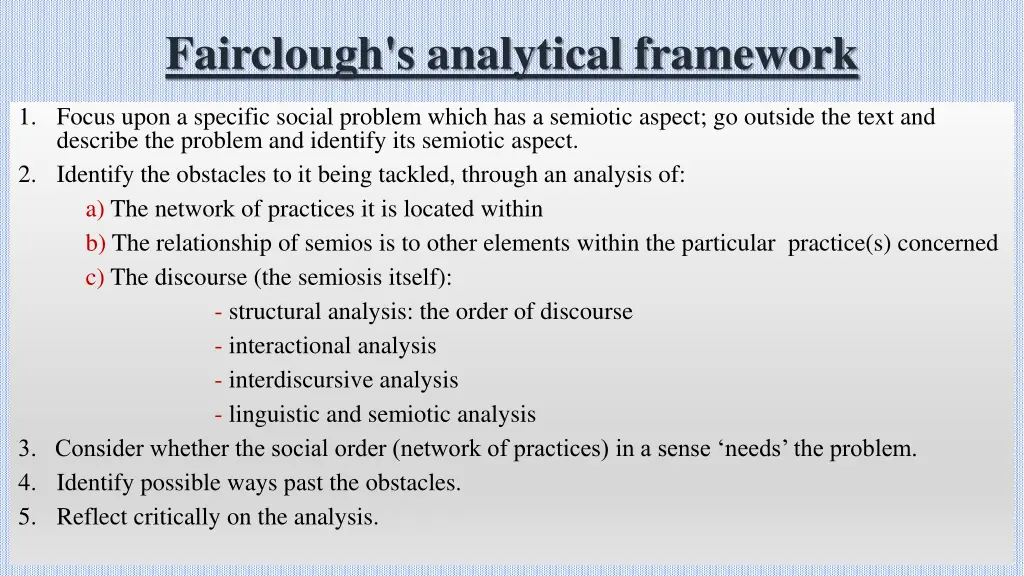 fairclough s analytical framework