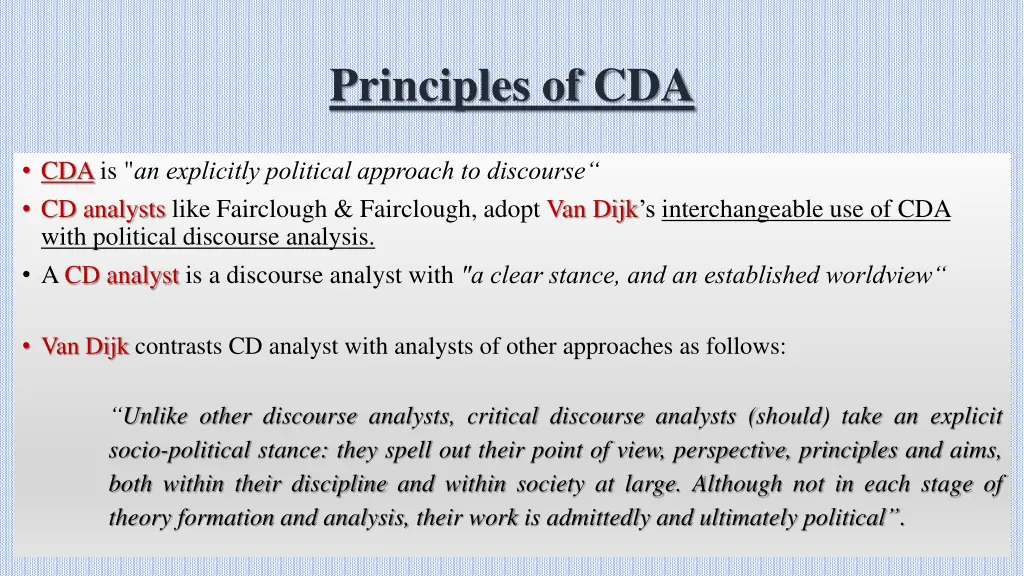 principles of cda