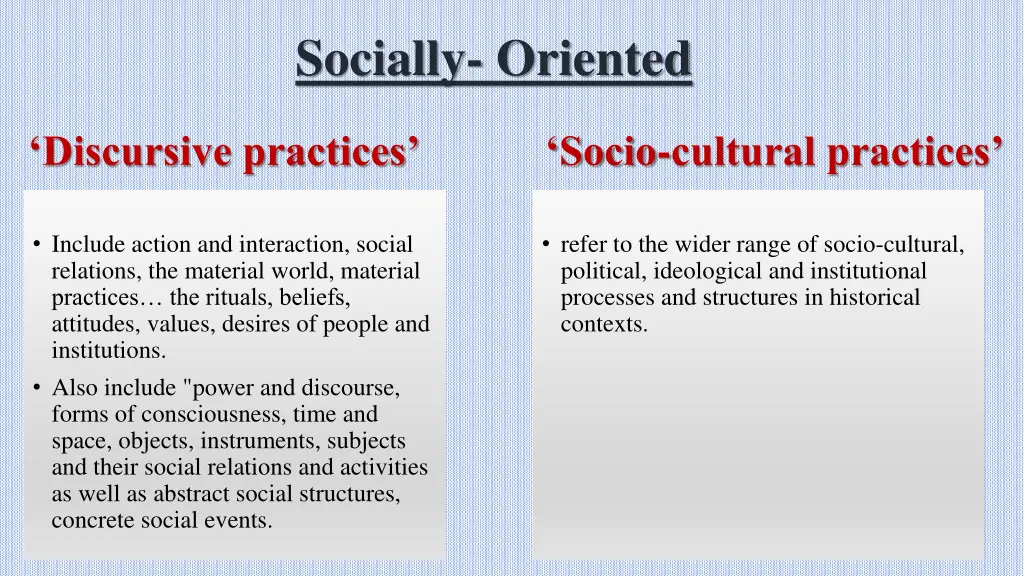 socially oriented