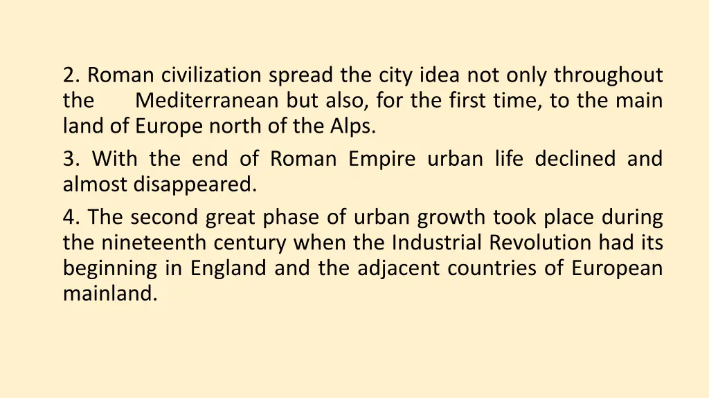 2 roman civilization spread the city idea