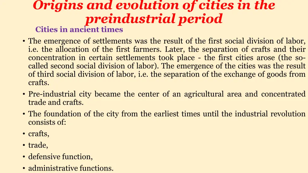 origins and evolution of cities