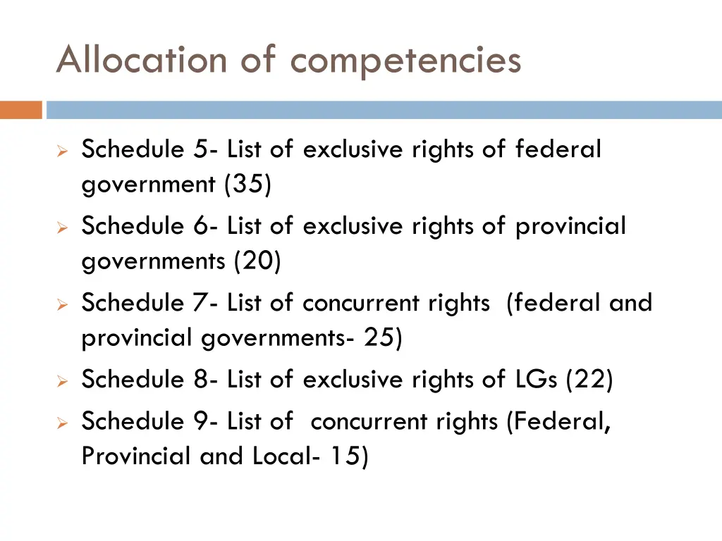 allocation of competencies