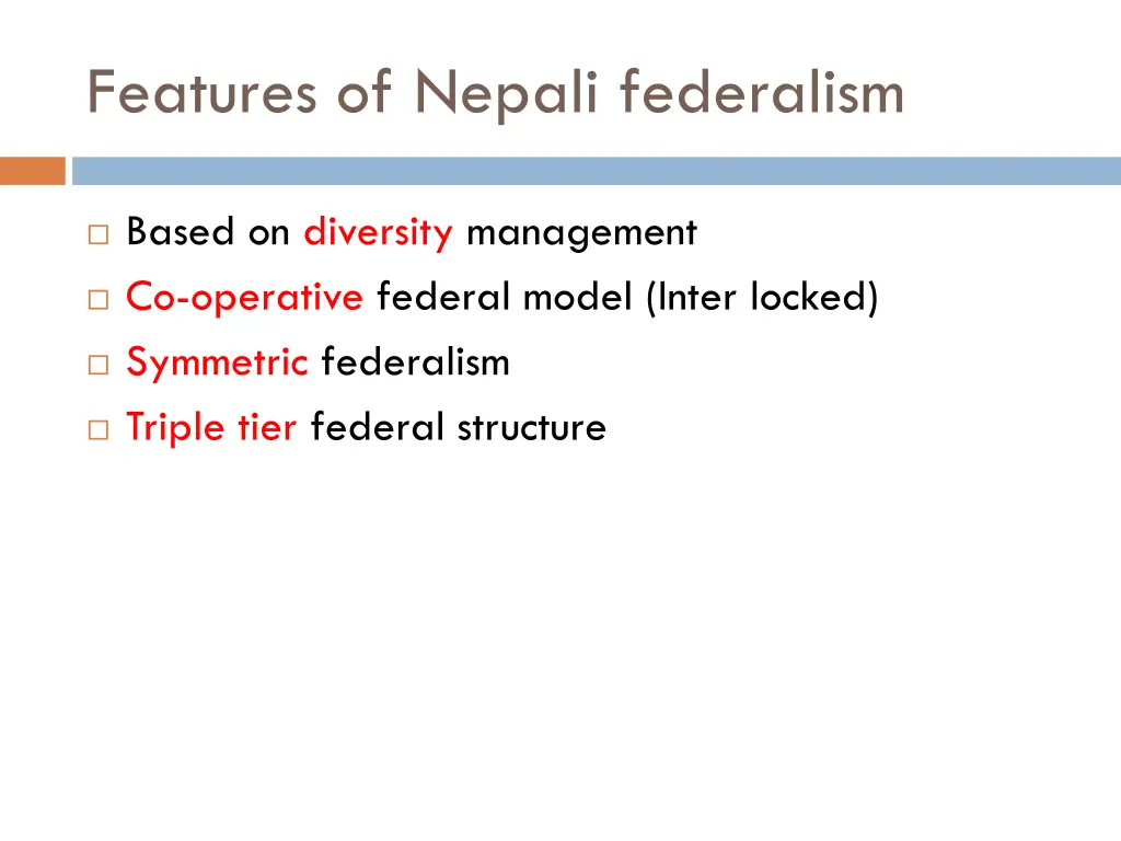 features of nepali federalism