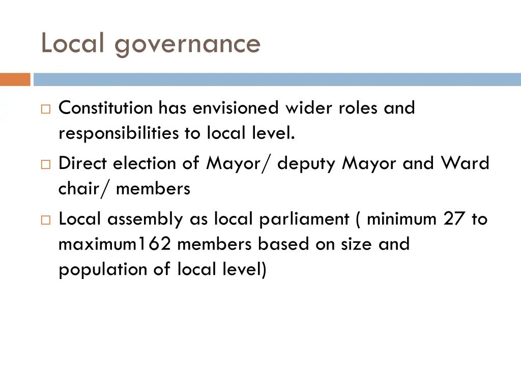 local governance