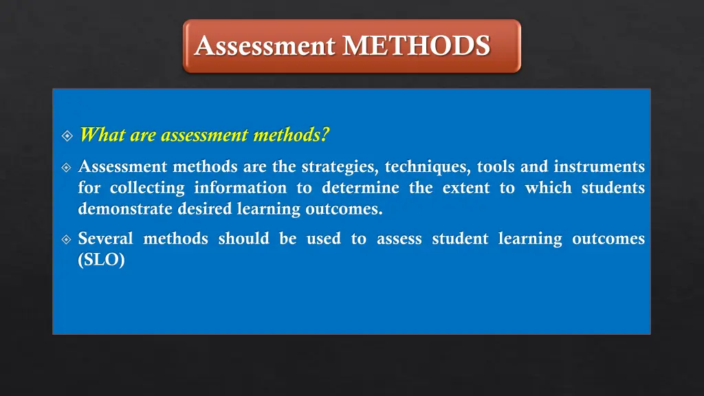 assessment methods