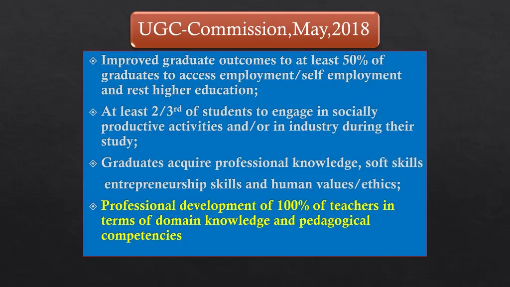 ugc commission may 2018