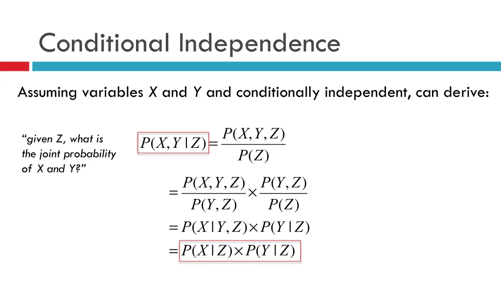 conditional independence