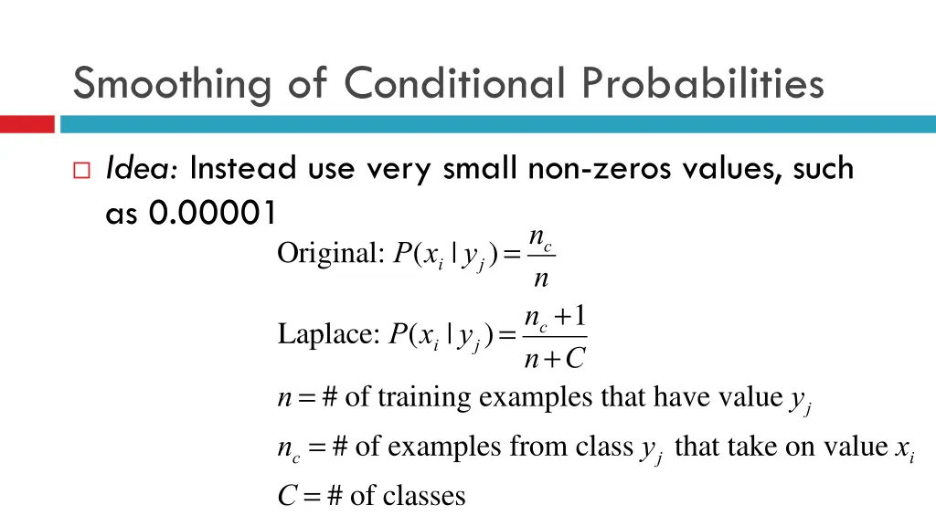 smoothing of conditional probabilities 1