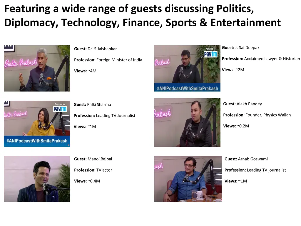 featuring a wide range of guests discussing