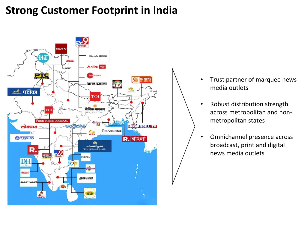 strong customer footprint in india