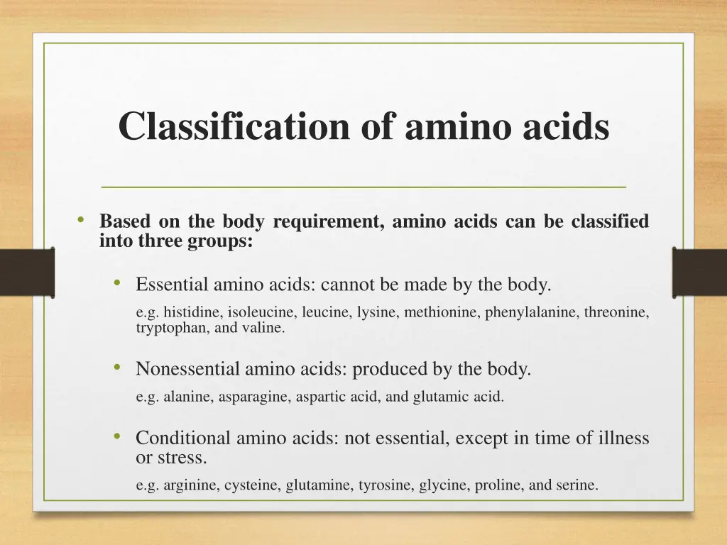 classification of amino acids