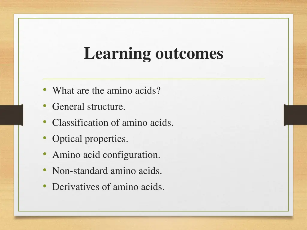 learning outcomes