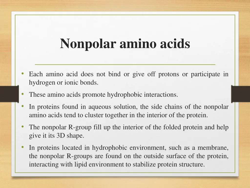 nonpolar amino acids