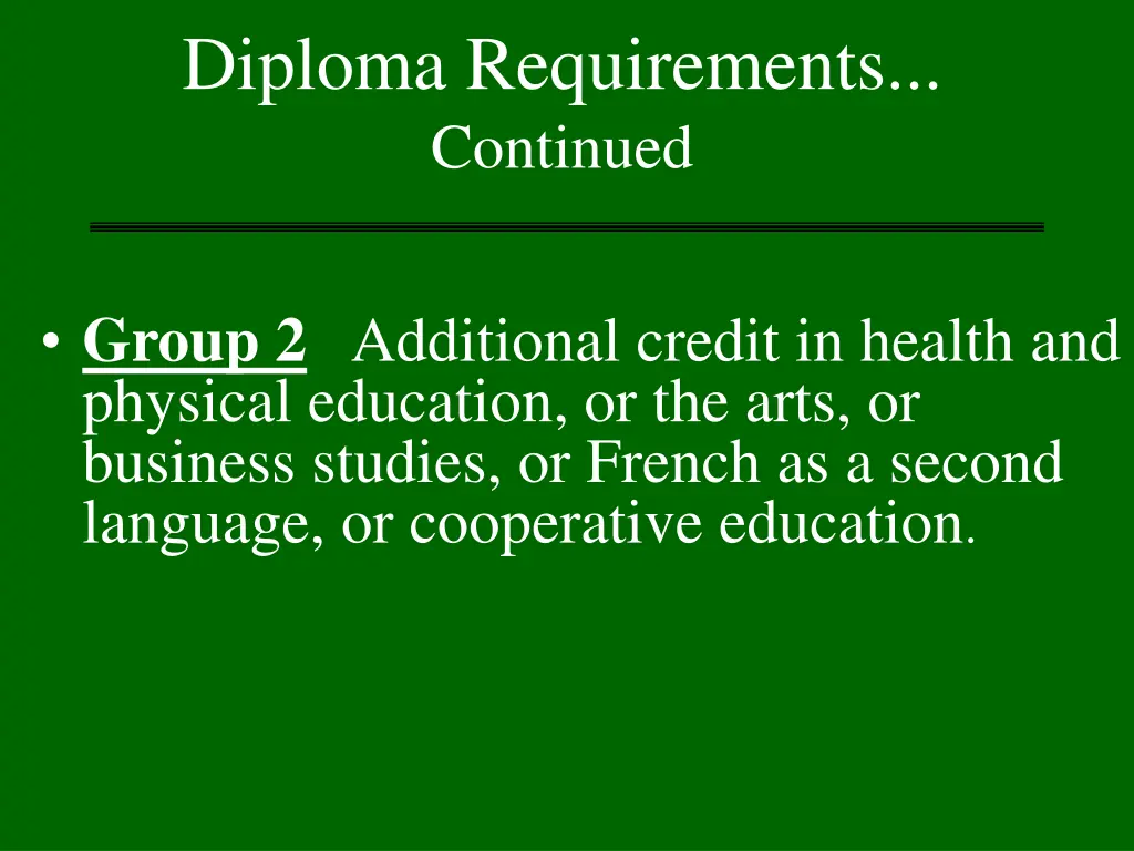 diploma requirements continued 1