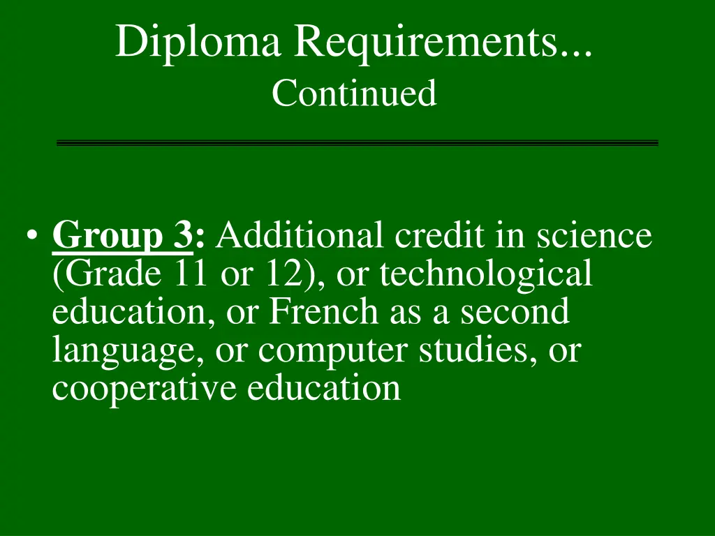 diploma requirements continued 2