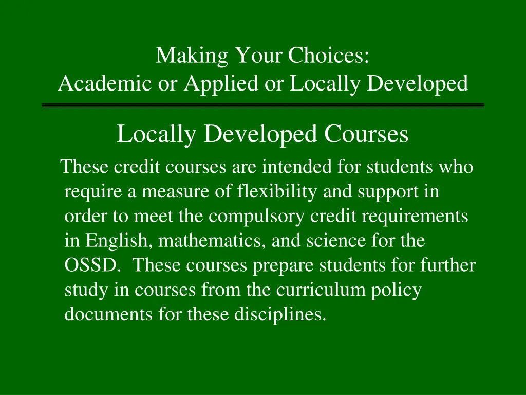 making your choices academic or applied 2