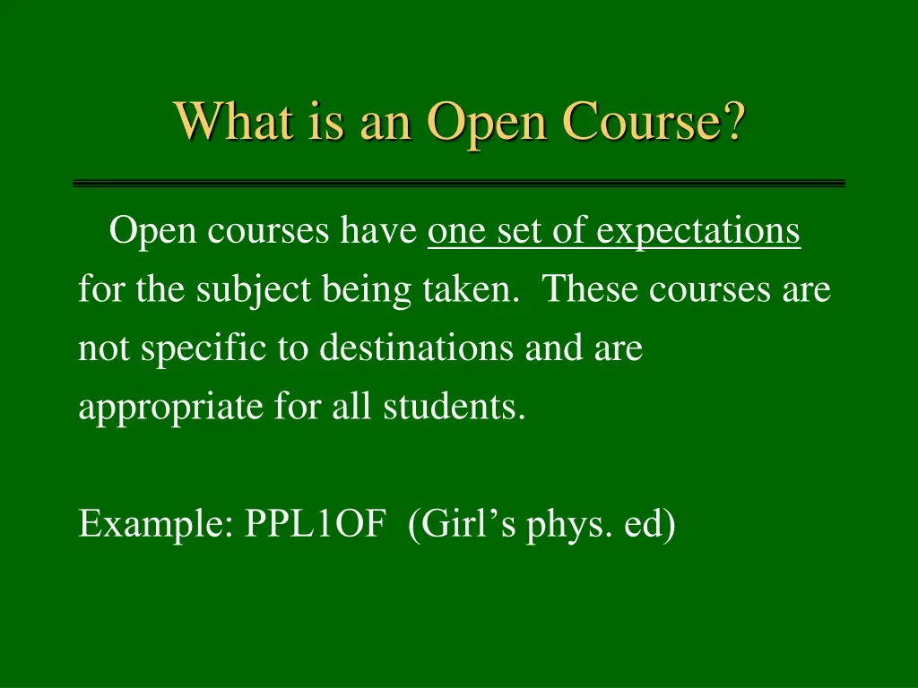 what is an open course