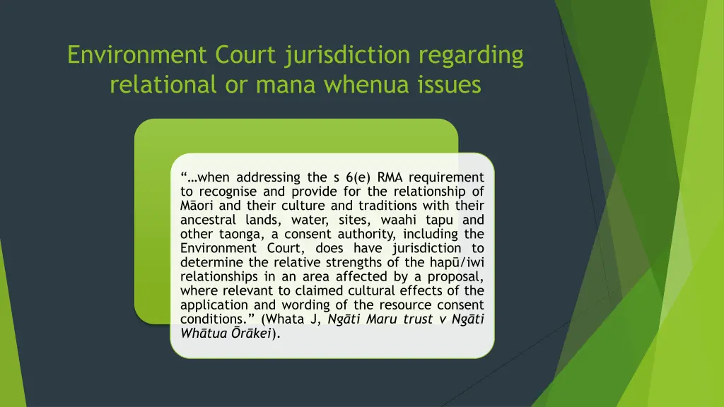 environment court jurisdiction regarding