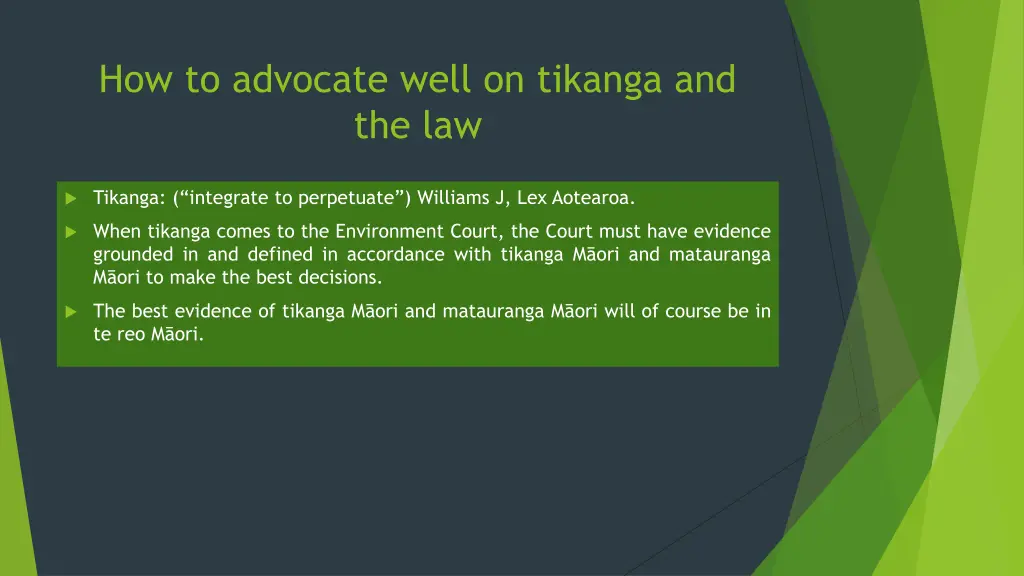 how to advocate well on tikanga and the law