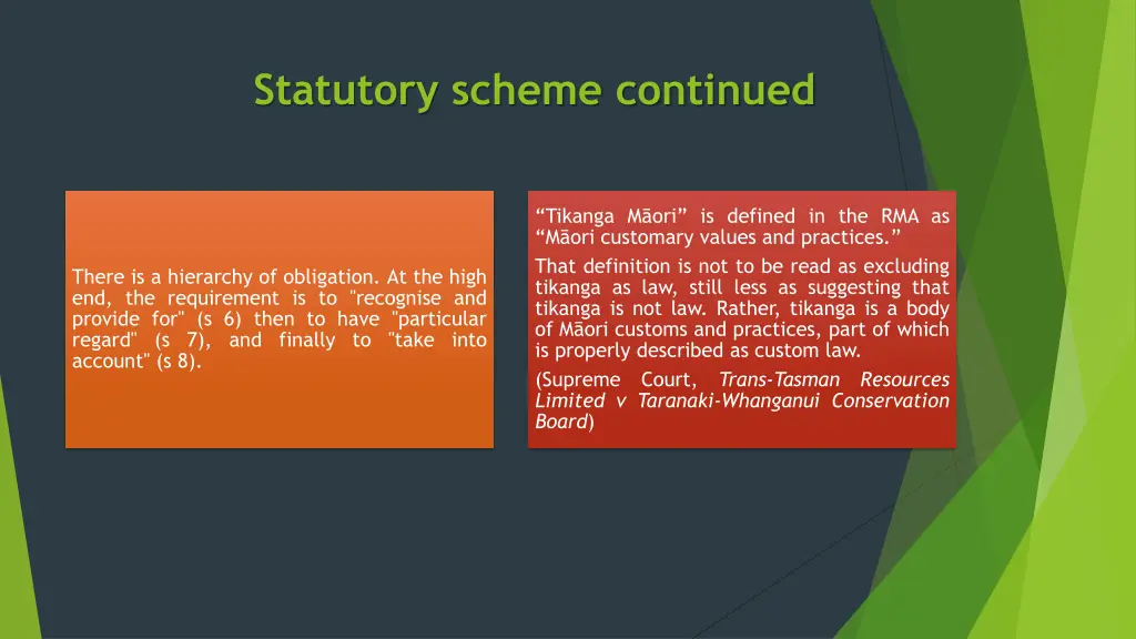 statutory scheme continued