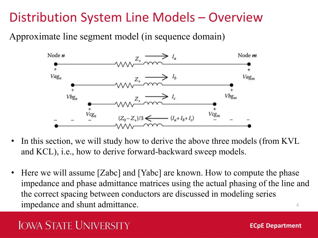 distribution system line models overview 1