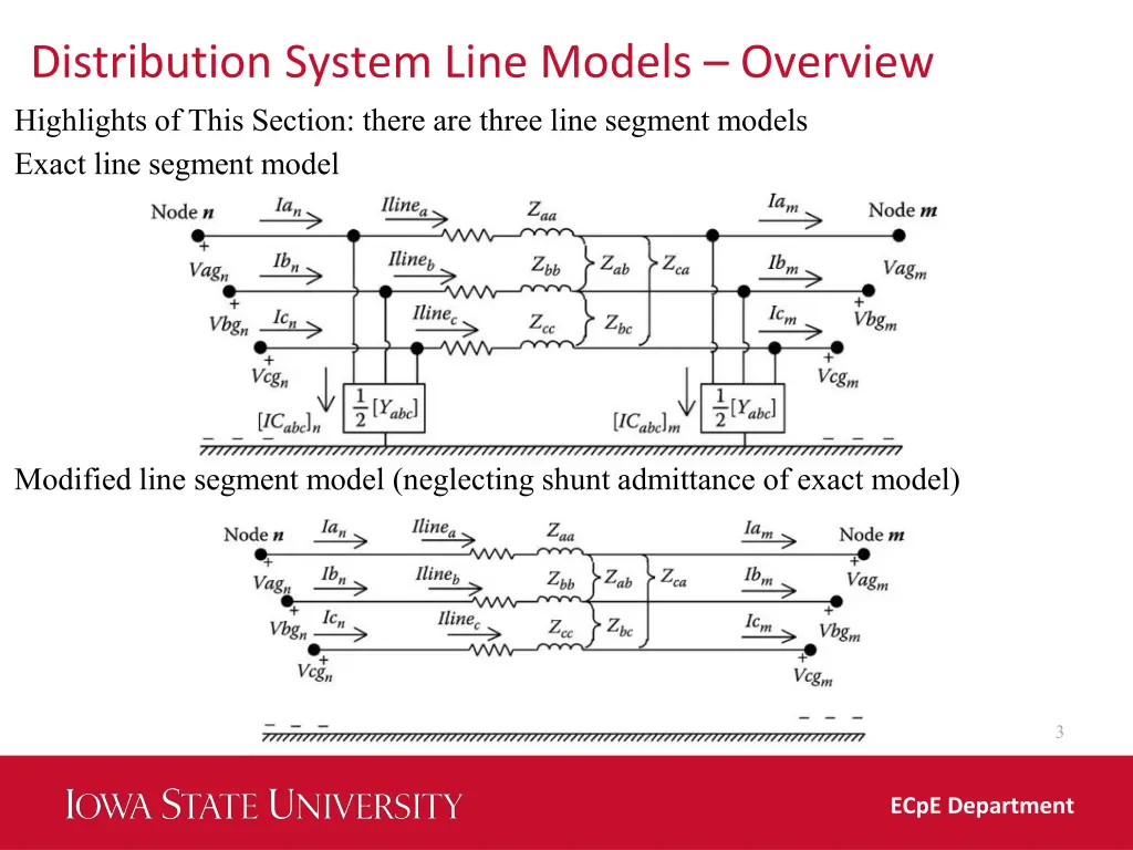 distribution system line models overview