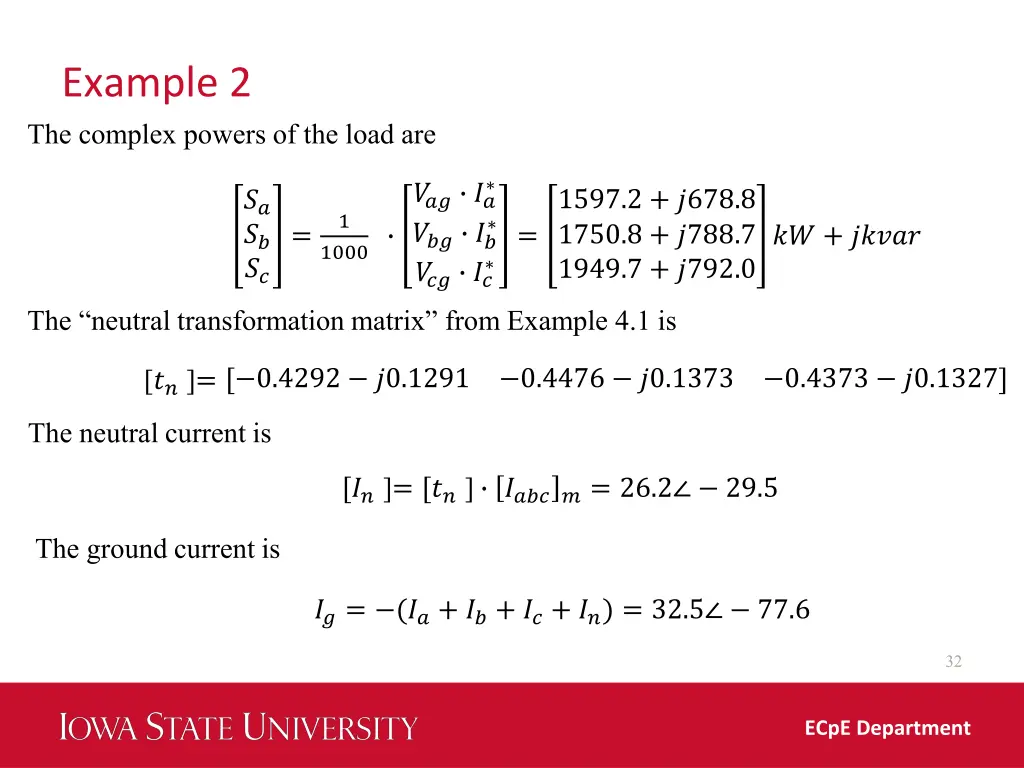 example 2 the complex powers of the load are